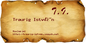 Traurig István névjegykártya